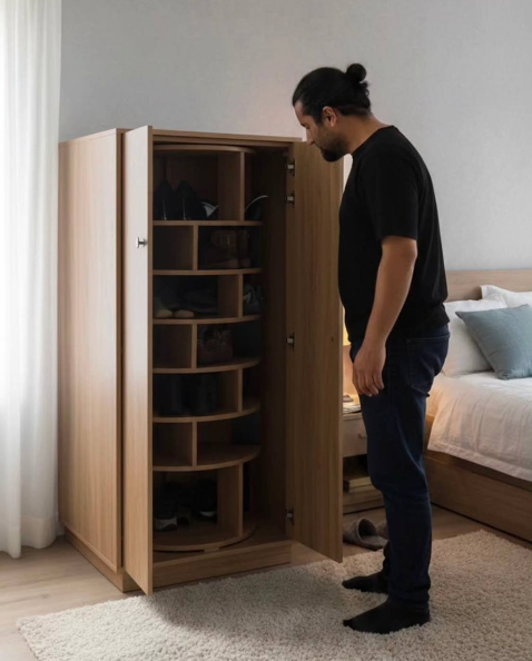 Braviri Luxe Revolving Shoe Cabinet – Smart & Stylish Storage