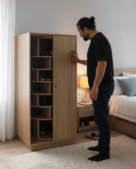 Braviri Luxe Revolving Shoe Cabinet – Smart & Stylish Storage